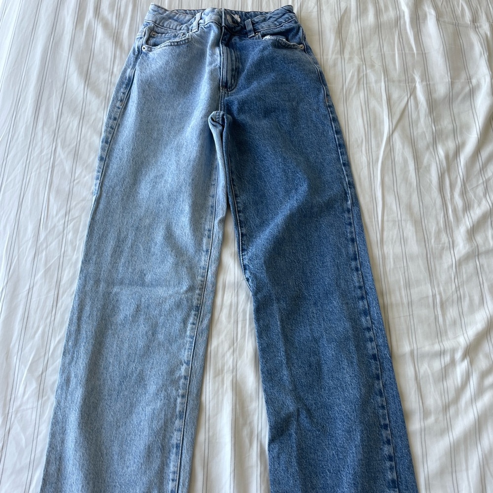 Two-Tone Blue Denim Jeans